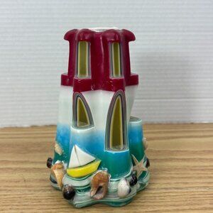 Hand Carved Lighthouse Wax Pillar Candle Tealight The Candle Lady New Brunswick